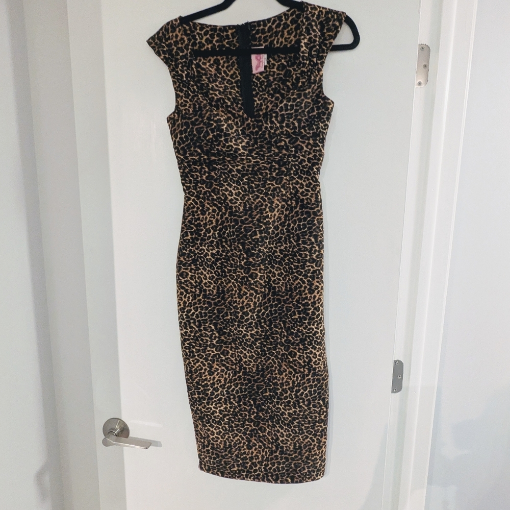 NWOT Pinup Couture Leopard Print Pencil Dress